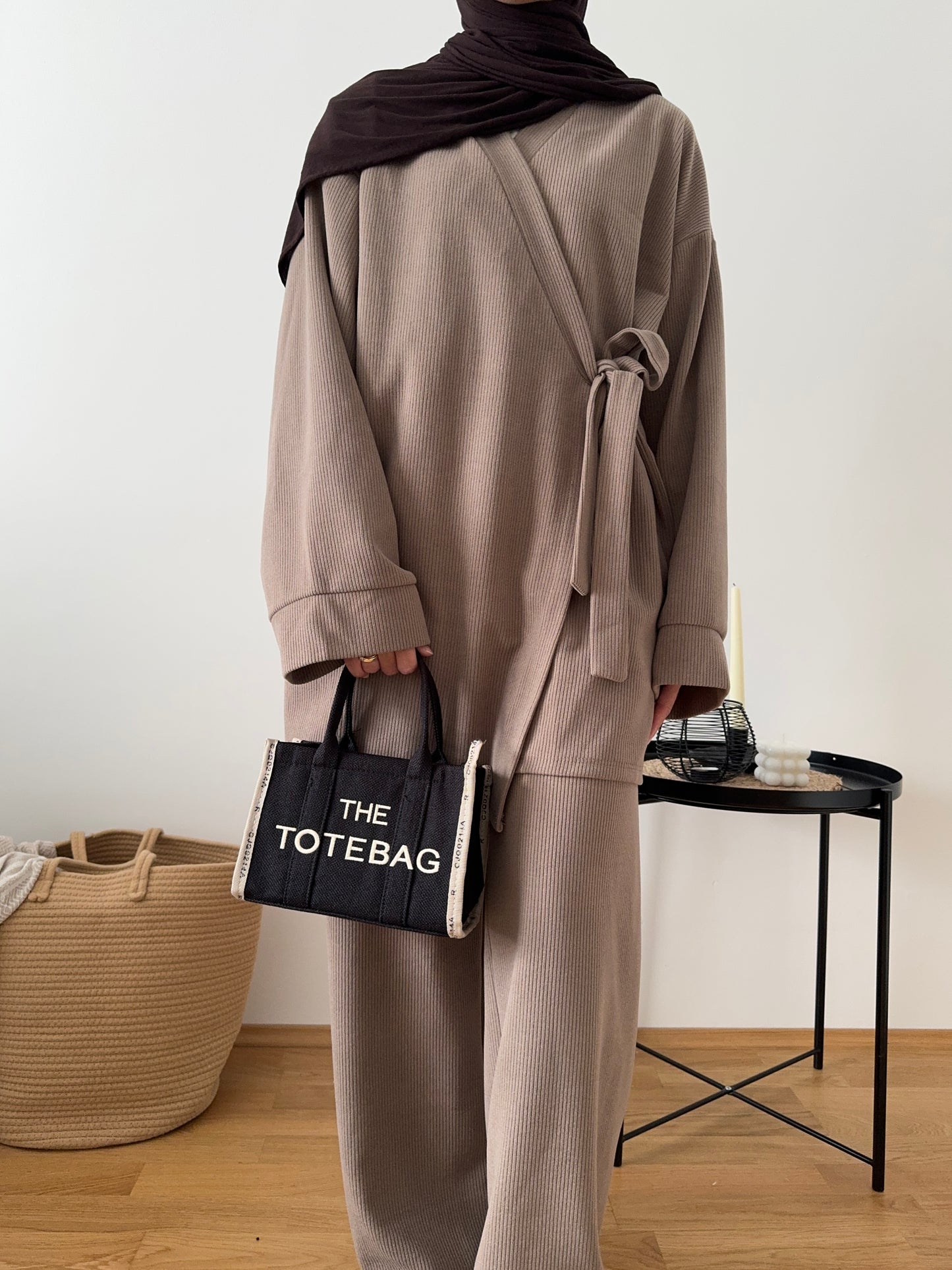 Iman Cord Zweiteiler taupe