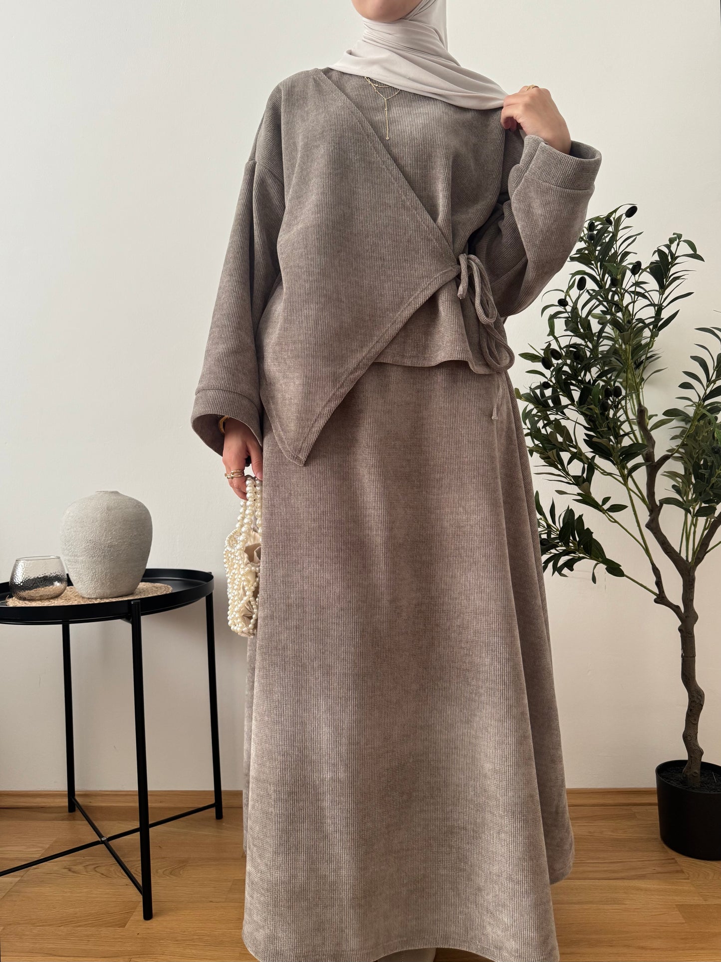 Safiya Zweiteiler taupe