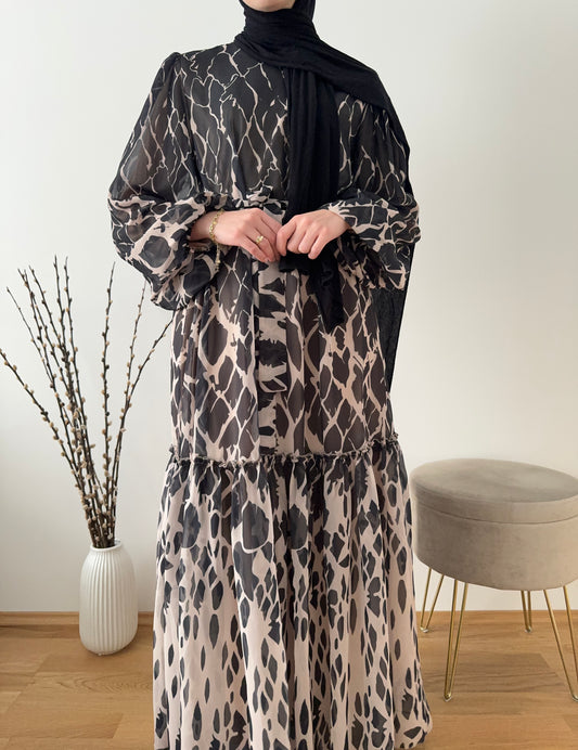 Schwarzes Schiffon Kleid