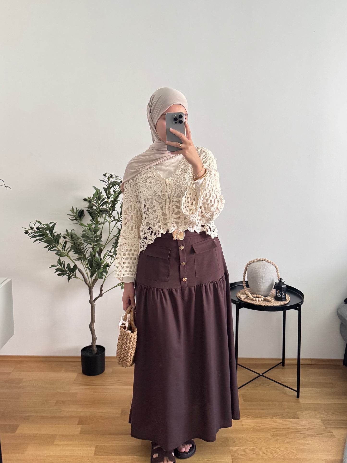 Outfit mit Häkel-Top