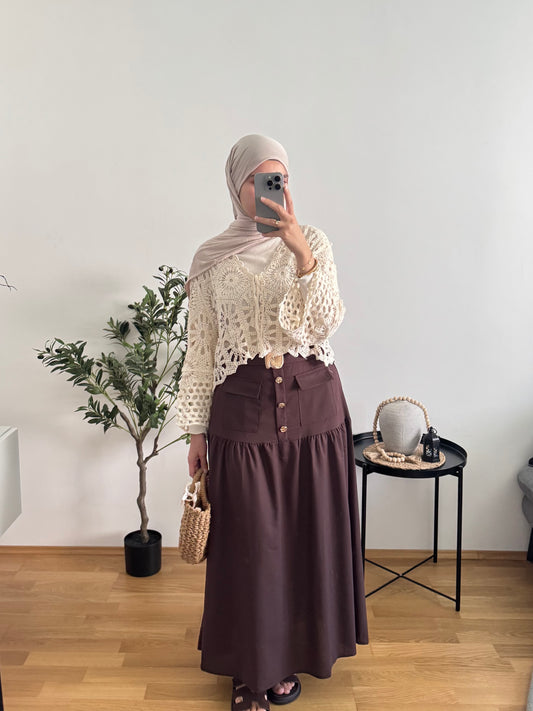 Outfit mit Häkel-Top