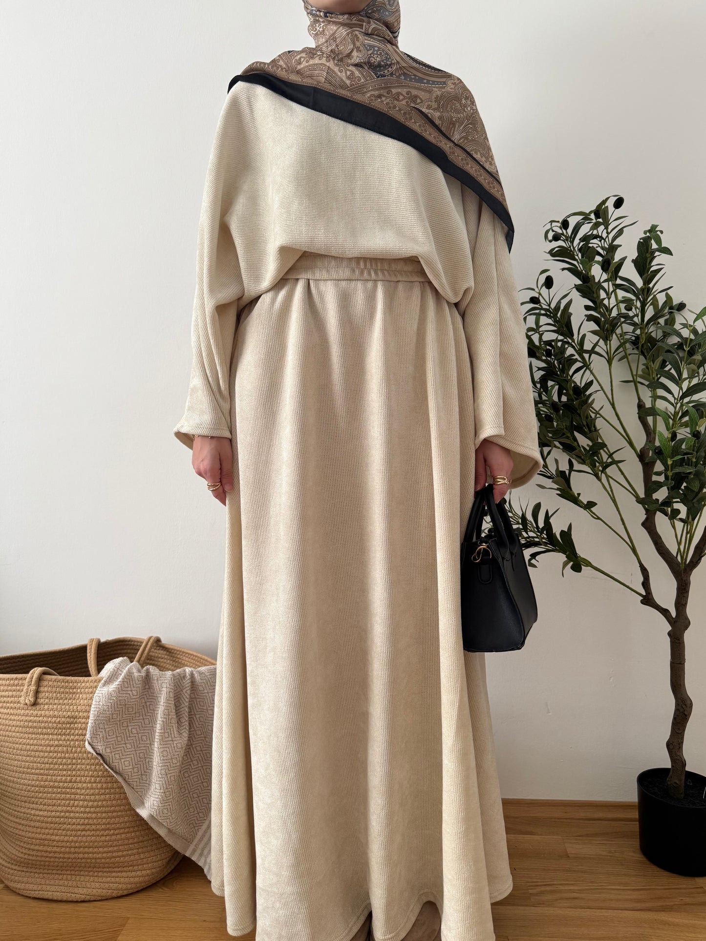 Aliya Cord Zweiteiler creme