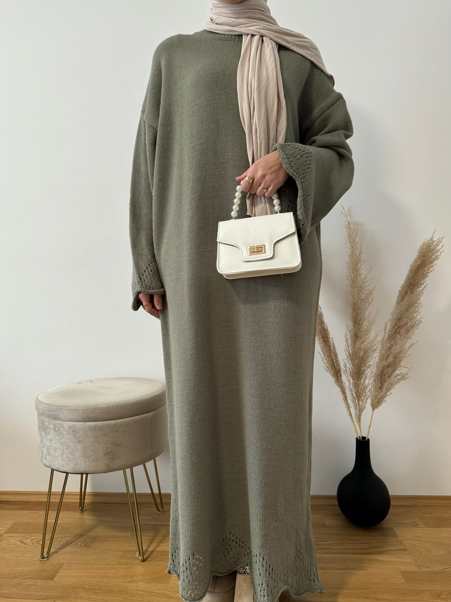 Meryem Strick Kleid khaki