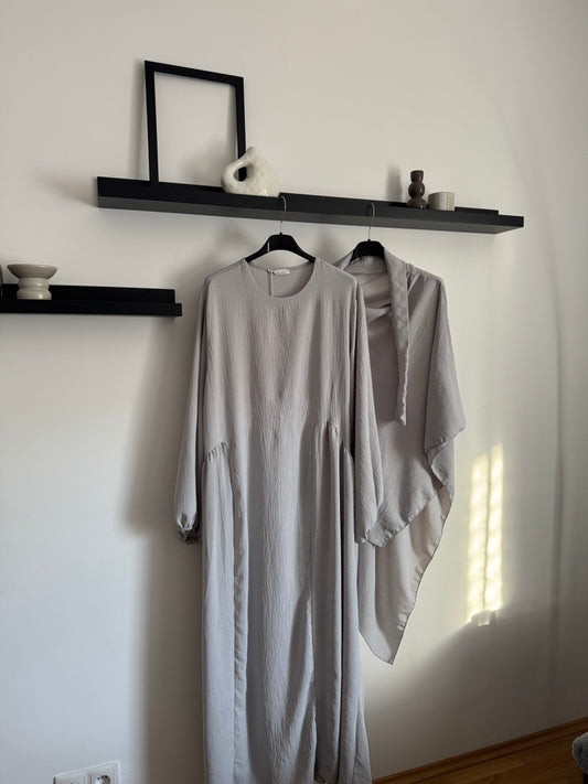 Abaya Set Medina hellgrau