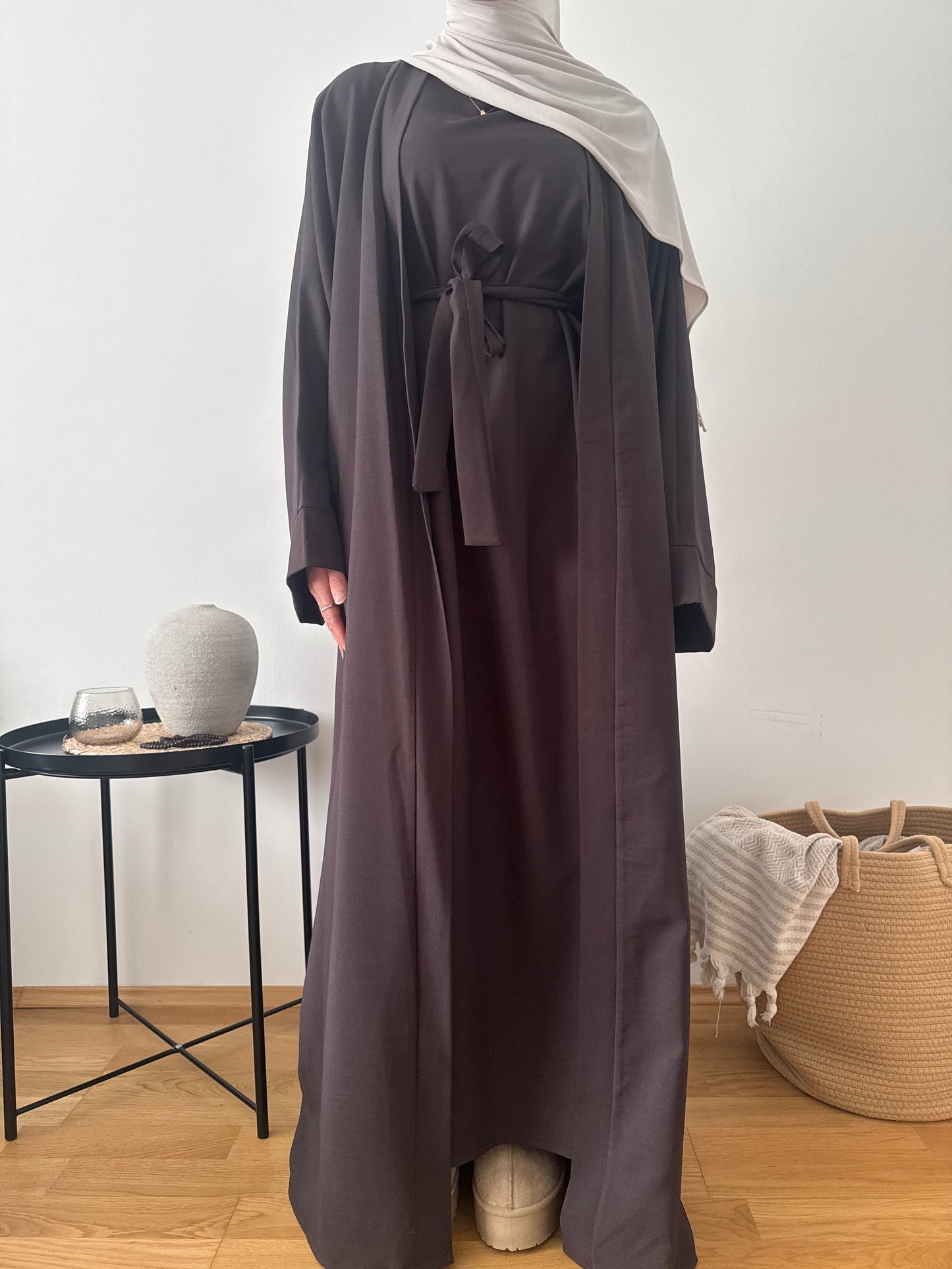 Sahra Kimono Abaya dunkelbraun