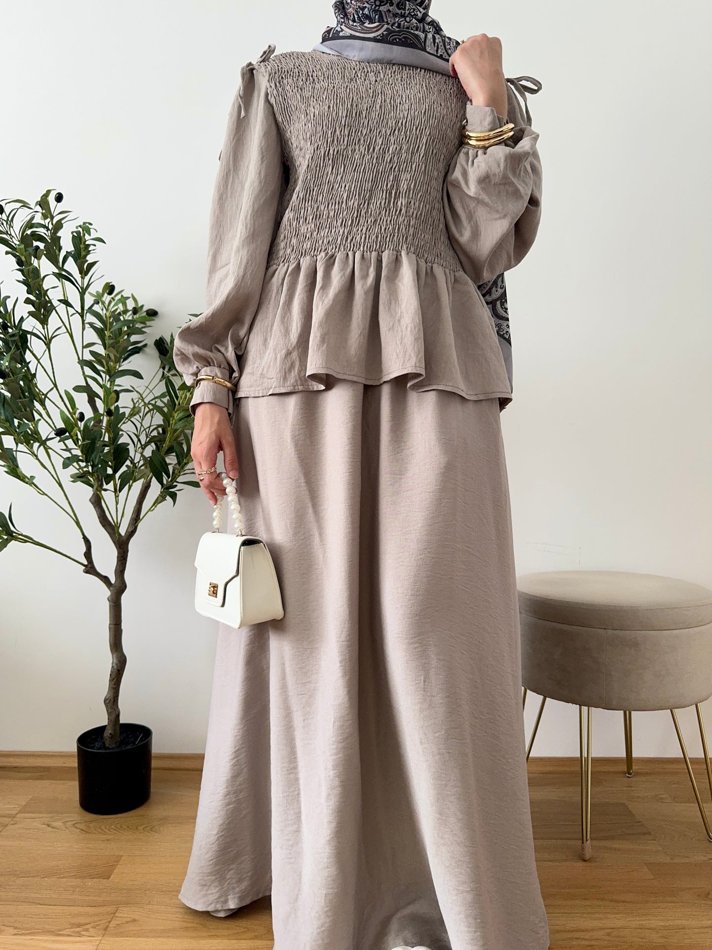 Derya Zweiteiler taupe
