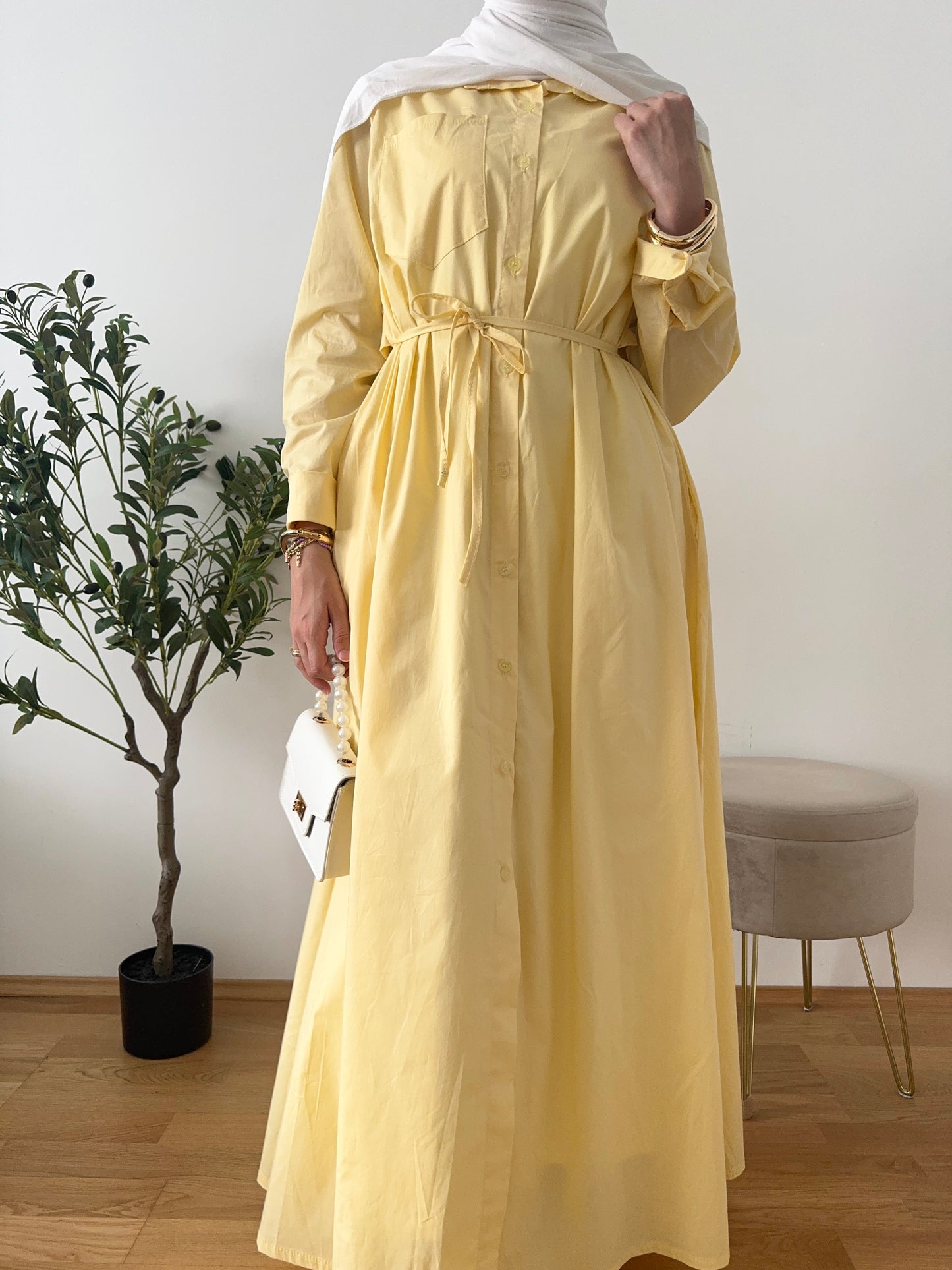 Luna Hemdkleid gelb