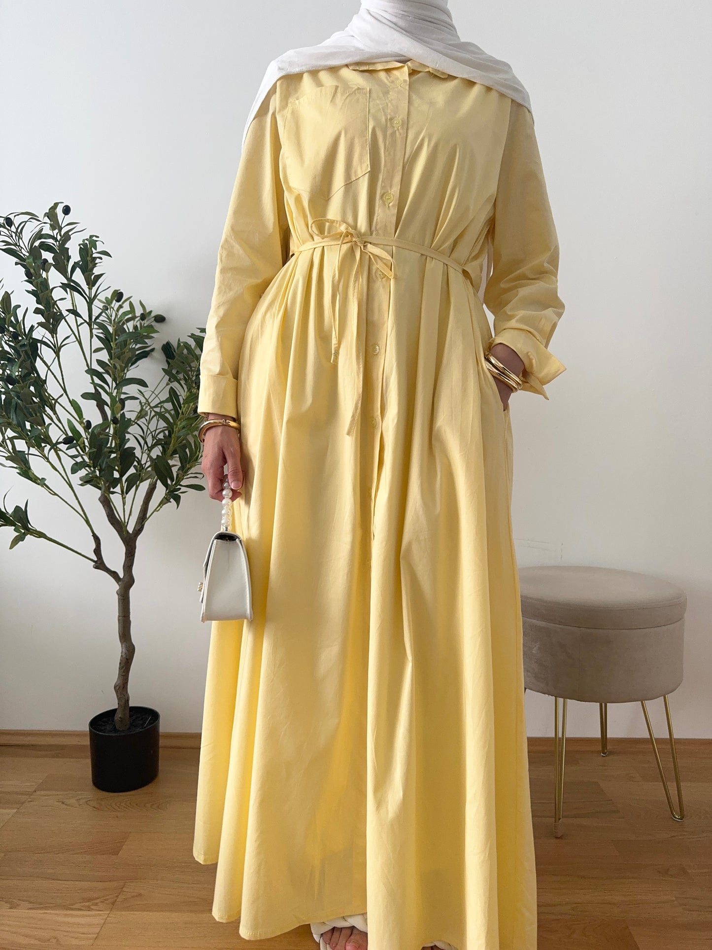 Luna Hemdkleid gelb
