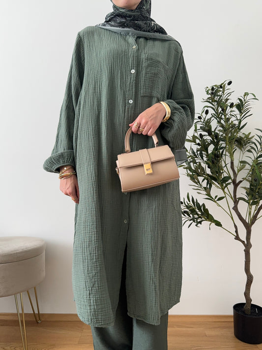 Musselin Hemd Tunika grün