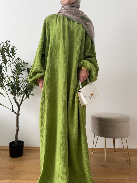 Musselin Kleid grün