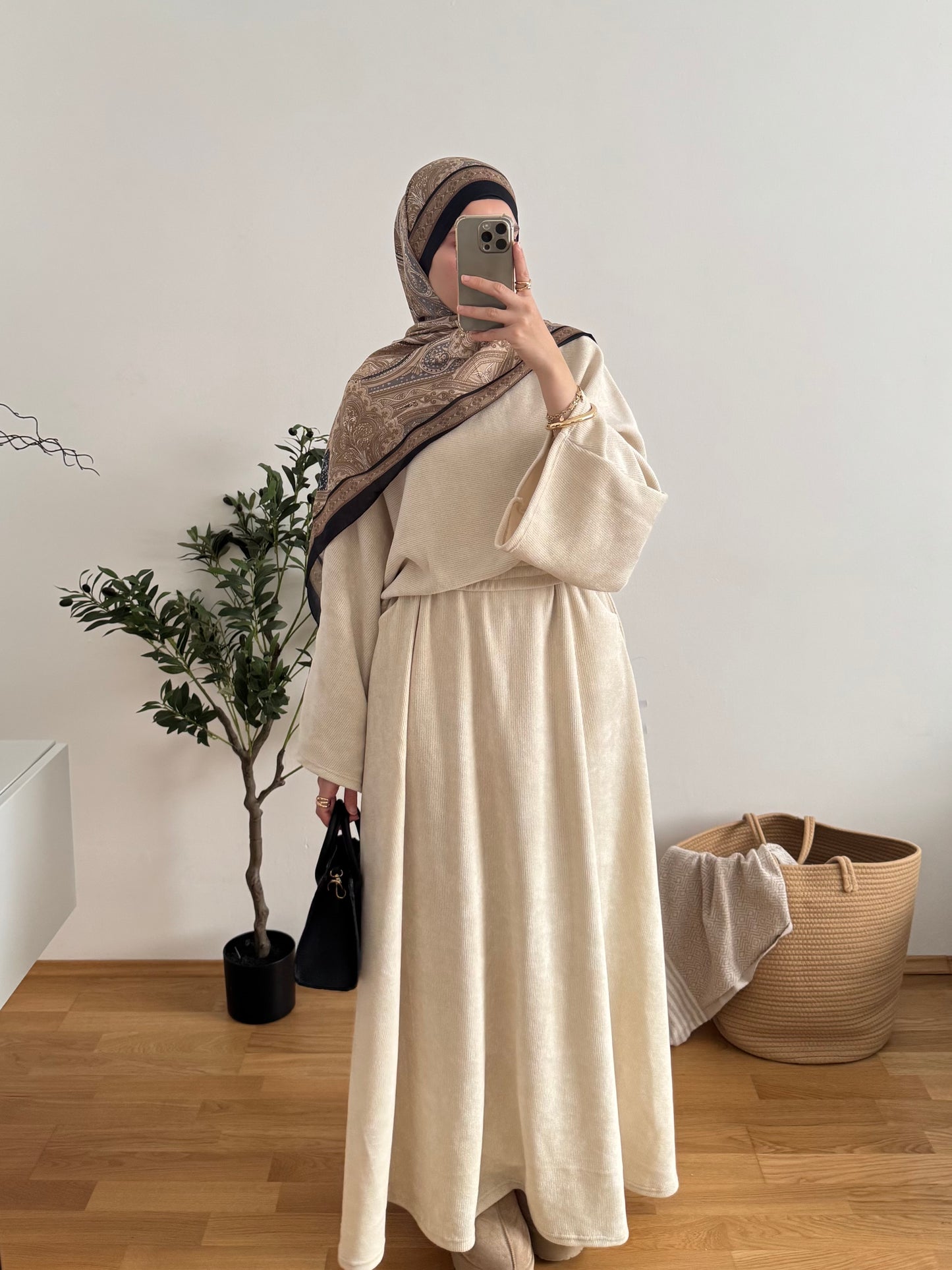 Aliya Cord Zweiteiler creme