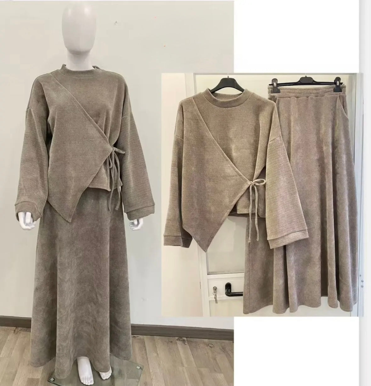 Safiya Zweiteiler taupe