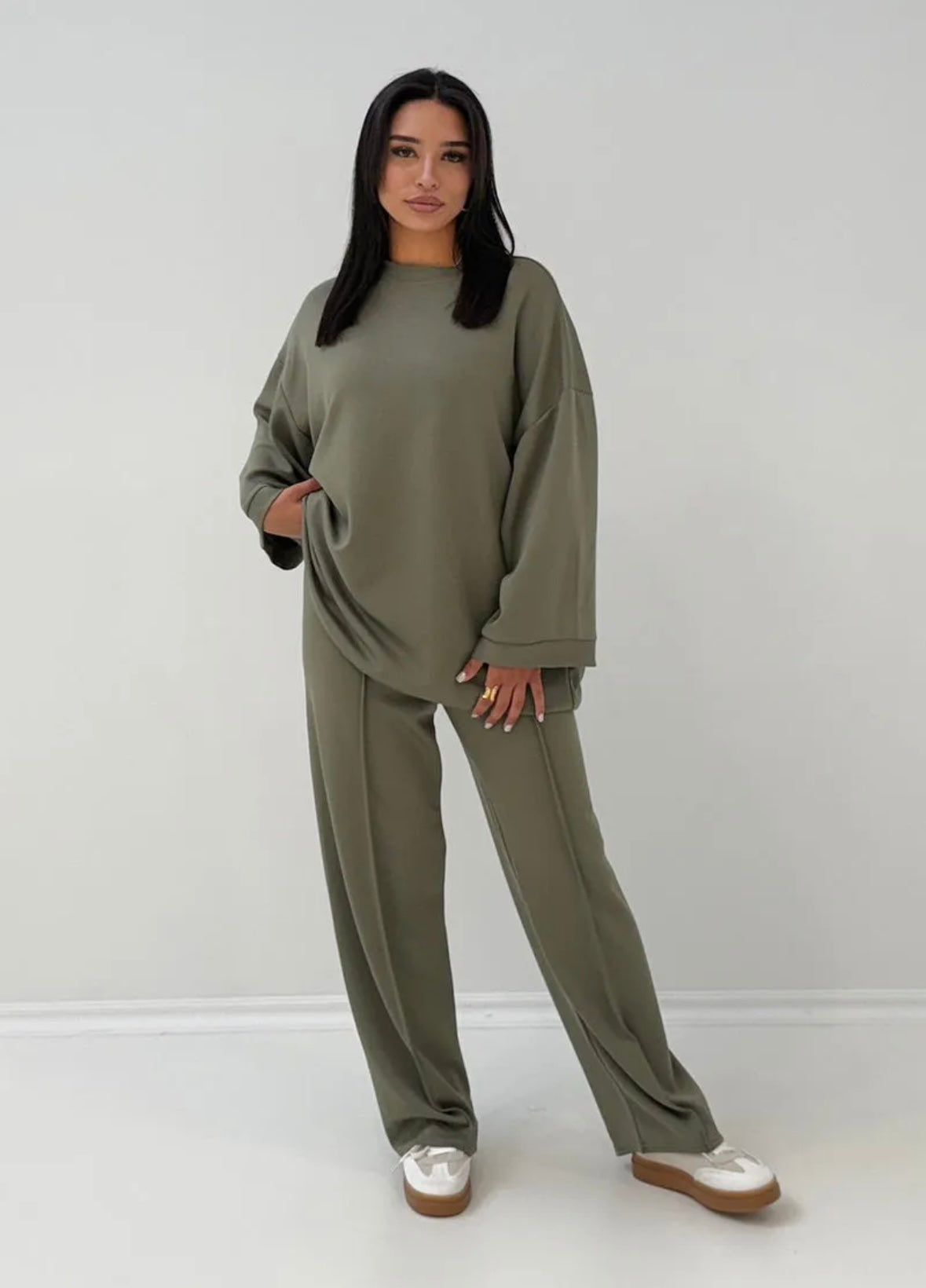 Lana Sweat Zweiteiler khaki