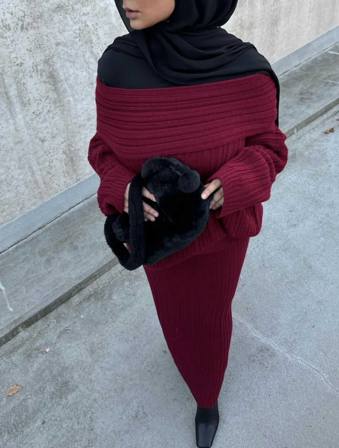 Lily Strick Zweiteiler rot